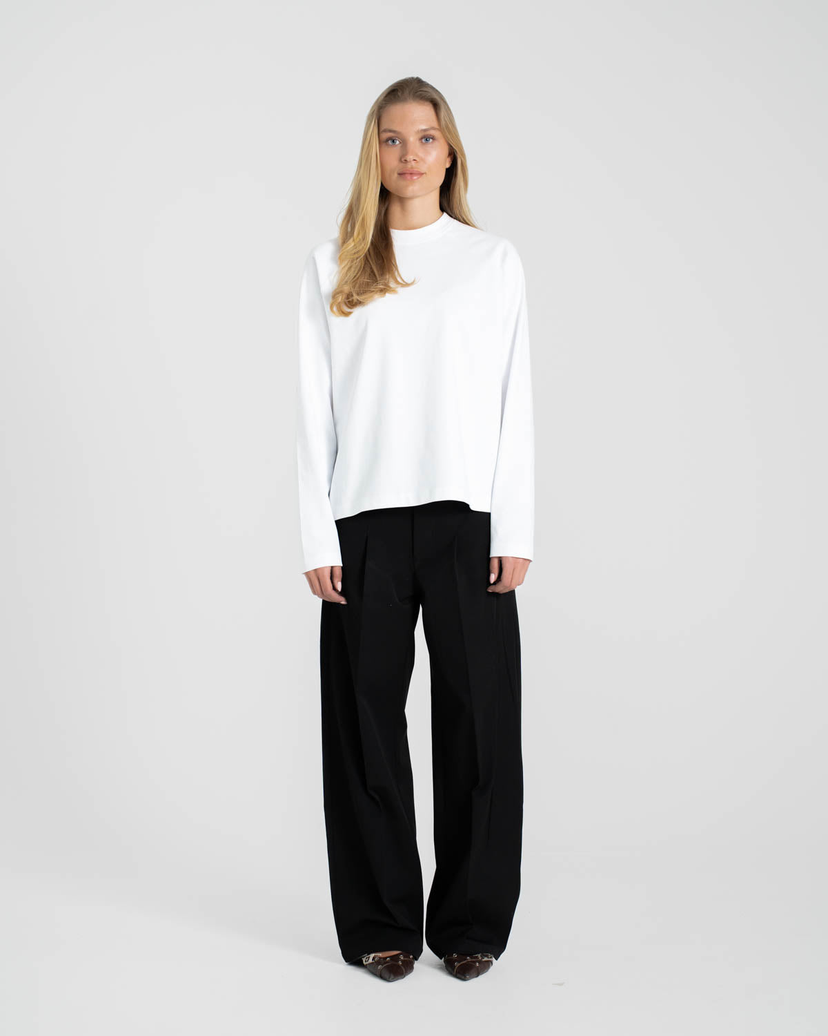 Raglan Longsleeve T-shirt White dame